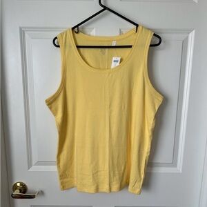 Chicos Basic Yellow Knit 100% Tank Top Yellow in a size 3 (XL)
